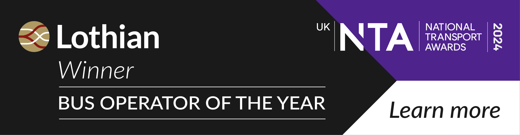 Lothian named National Bus Operator of the Year at the UK National Transport Awards 2024. Learn more.