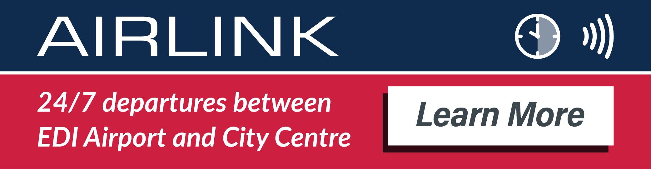 Airlink. 24/7 departures between Edinburgh Airport and the City Centre. 30-minute journey. Contactless payments available. Learn more.