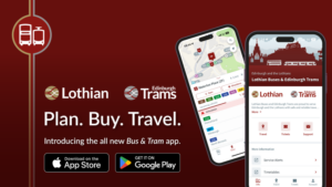 Image shows the new app with the words: "Plan. Buy. Travel."